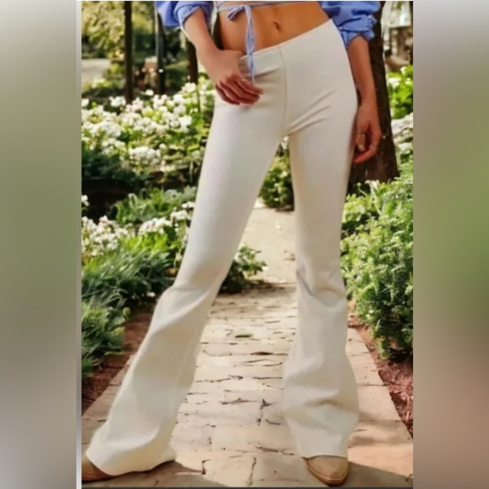 Free People Penny Cream Flared Cream Pants Size W 26